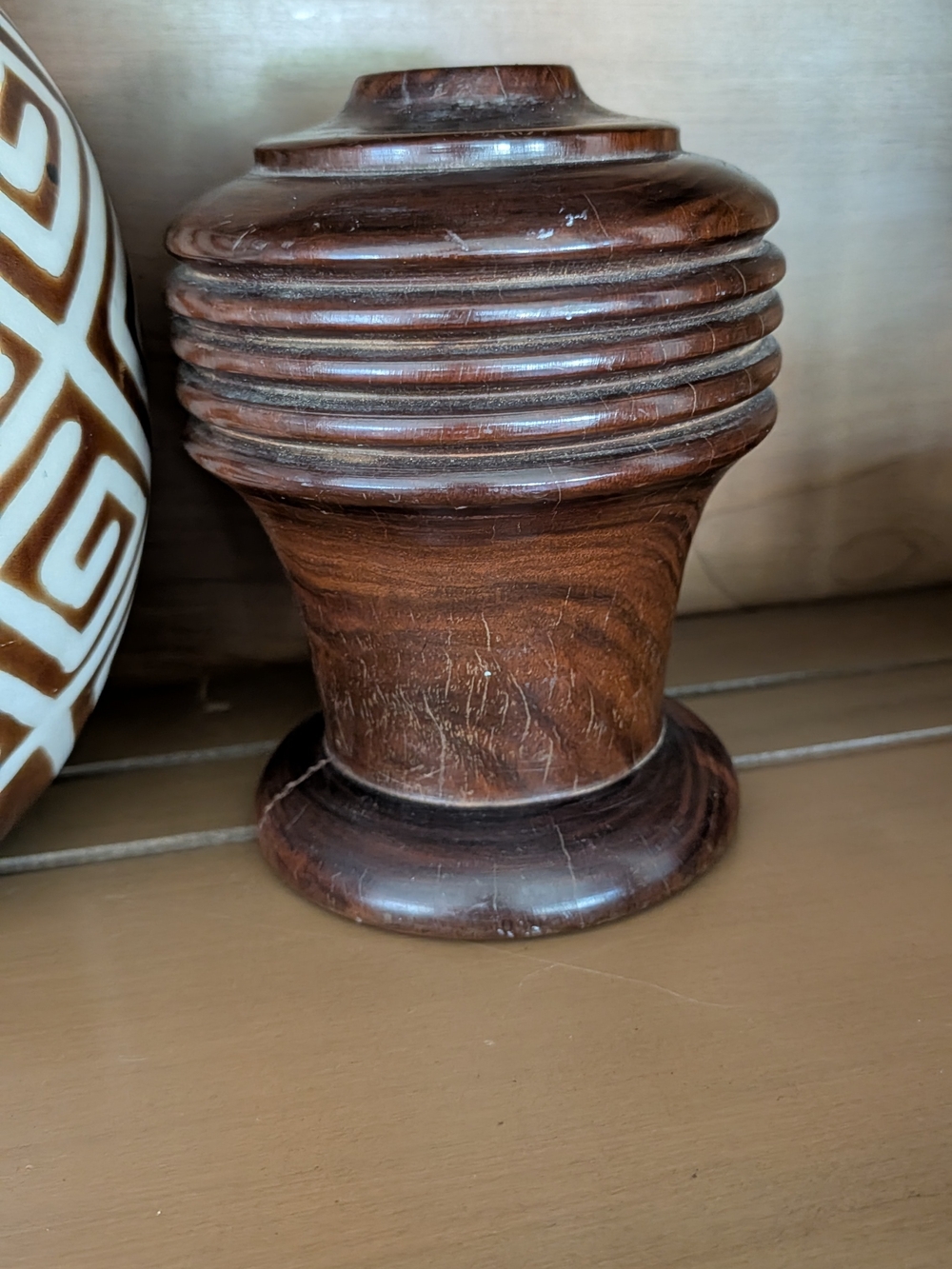 Treenware Vintage Hand-Turned Hard Wood Decanter